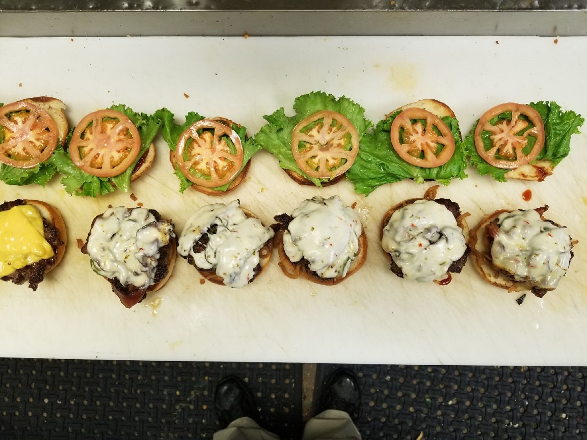 Row of Delicious Burgers